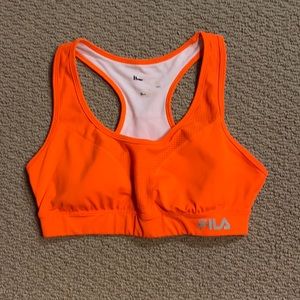 FILA size 6 orange sports bra with support
